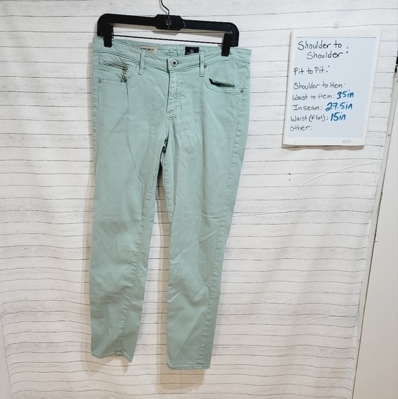 AG by Adriano Goldschmied The Stevie Ankle Zip Slim Straight Leg, sz 30r - Picture 1 of 9